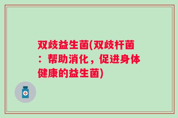 双歧益生菌(双歧杆菌：帮助消化，促进身体健康的益生菌)