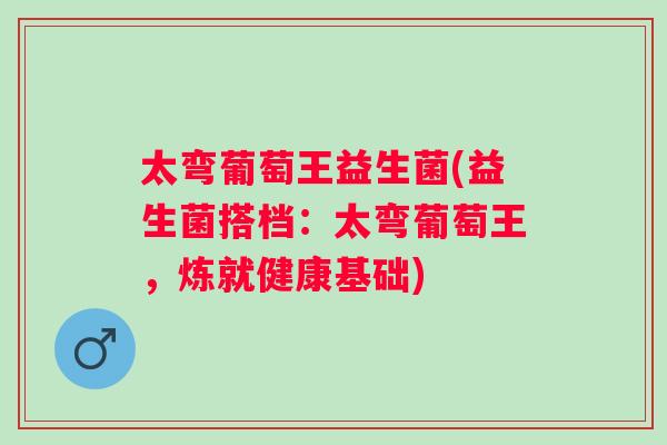 太弯葡萄王益生菌(益生菌搭档:太弯葡萄王,炼就健康基础) 太弯葡萄王益生菌(益生菌搭档:太弯葡萄王,炼就健康基础)