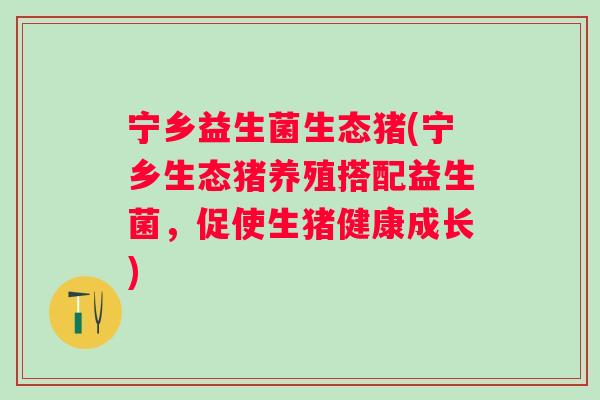 宁乡益生菌生态猪(宁乡生态猪养殖搭配益生菌,促使生猪健康成长) 宁乡益生菌生态猪(宁乡生态猪养殖搭配益生菌,促使生猪健康成长)