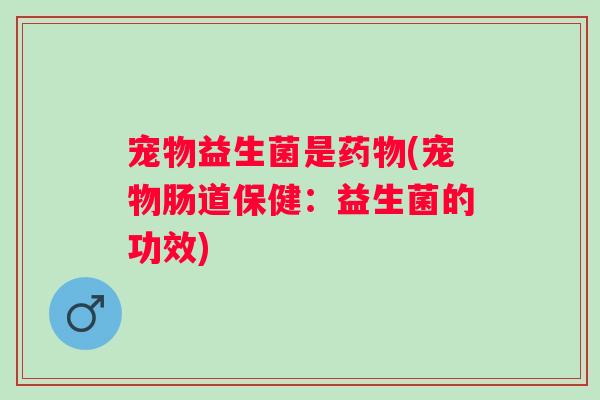 宠物益生菌是(宠物肠道保健:益生菌的功效) 宠物益生菌是(宠物肠道保健:益生菌的功效)