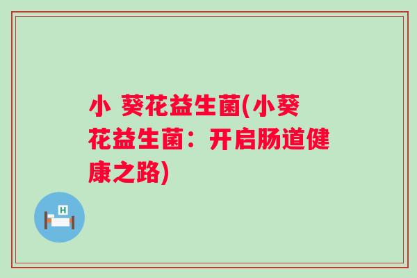 小 葵花益生菌(小葵花益生菌：开启肠道健康之路)