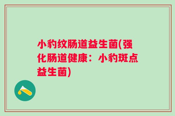 小豹纹肠道益生菌(强化肠道健康:小豹斑点益生菌) 小豹纹肠道益生菌(强化肠道健康:小豹斑点益生菌)