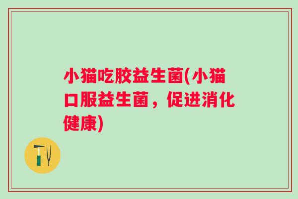 小猫吃胶益生菌(小猫口服益生菌，促进消化健康)