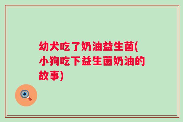 幼犬吃了奶油益生菌(小狗吃下益生菌奶油的故事)