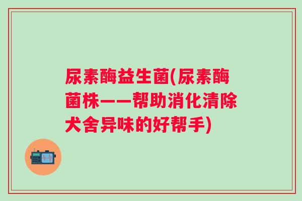 尿素酶益生菌(尿素酶菌株——帮助消化清除犬舍异味的好帮手) 尿素酶益生菌(尿素酶菌株——帮助消化清除犬舍异味的好帮手)