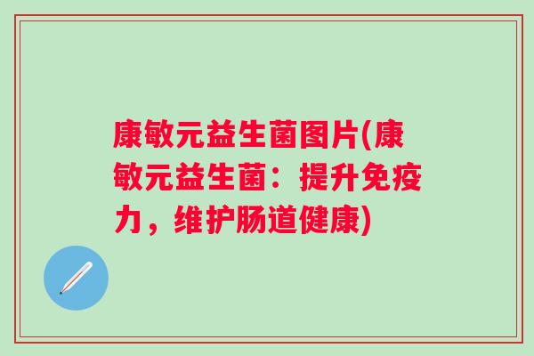 康敏元益生菌图片(康敏元益生菌：提升力，维护肠道健康)