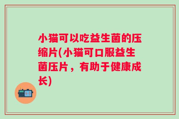 小猫可以吃益生菌的压缩片(小猫可口服益生菌压片，有助于健康成长)