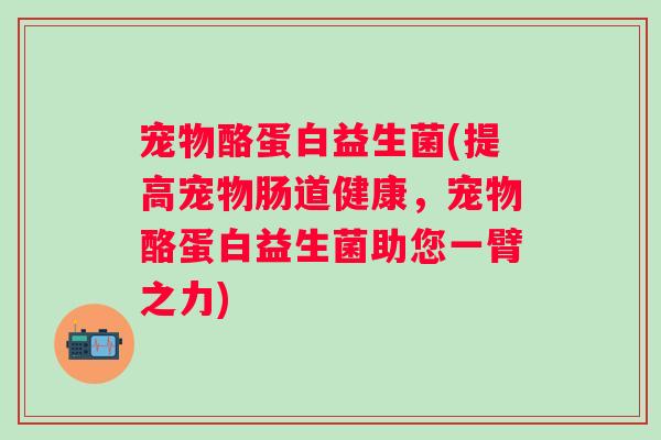 宠物酪蛋白益生菌(提高宠物肠道健康，宠物酪蛋白益生菌助您一臂之力)