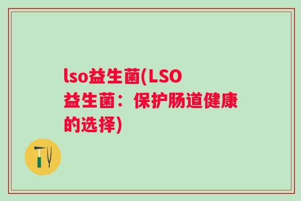 lso益生菌(LSO益生菌：保护肠道健康的选择)