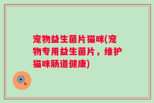 宠物益生菌片猫咪(宠物专用益生菌片，维护猫咪肠道健康)