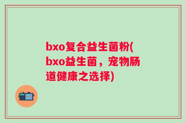 bxo复合益生菌粉(bxo益生菌,宠物肠道健康之选择) bxo复合益生菌粉(bxo益生菌,宠物肠道健康之选择)
