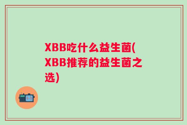 XBB吃什么益生菌(XBB推荐的益生菌之选)