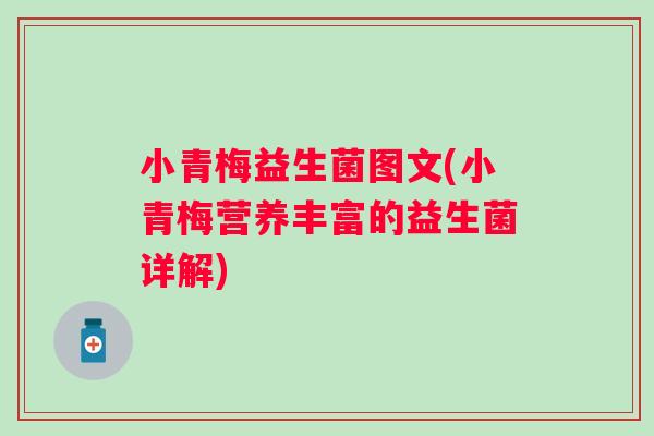 小青梅益生菌图文(小青梅营养丰富的益生菌详解) 小青梅益生菌图文(小青梅营养丰富的益生菌详解)