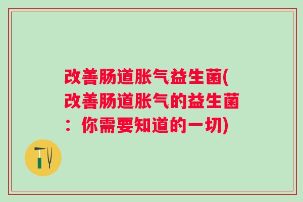 改善肠道益生菌(改善肠道的益生菌：你需要知道的一切)