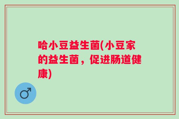 哈小豆益生菌(小豆家的益生菌，促进肠道健康)
