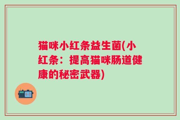 猫咪小红条益生菌(小红条：提高猫咪肠道健康的秘密武器)