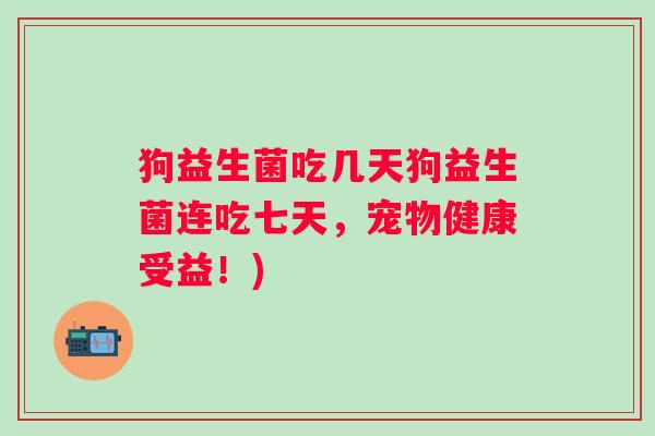 狗益生菌吃几天狗益生菌连吃七天，宠物健康受益！)