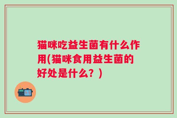 猫咪吃益生菌有什么作用(猫咪食用益生菌的好处是什么？)