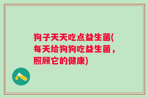 狗子天天吃点益生菌(每天给狗狗吃益生菌，照顾它的健康)