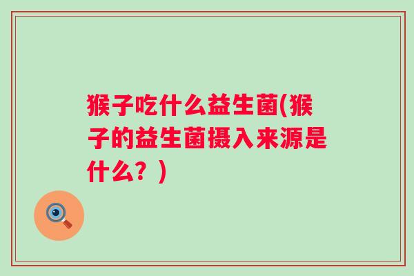 猴子吃什么益生菌(猴子的益生菌摄入来源是什么？)