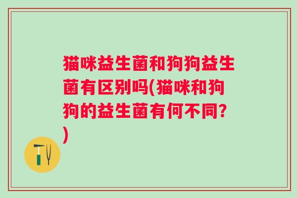 猫咪益生菌和狗狗益生菌有区别吗(猫咪和狗狗的益生菌有何不同？)