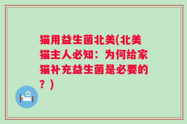 猫用益生菌北美(北美猫主人必知：为何给家猫补充益生菌是必要的？)