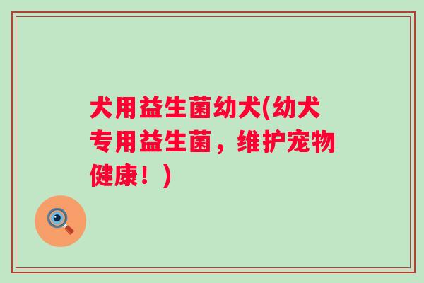 犬用益生菌幼犬(幼犬专用益生菌，维护宠物健康！)