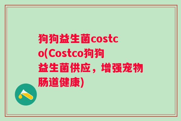 狗狗益生菌costco(Costco狗狗益生菌供应，增强宠物肠道健康)