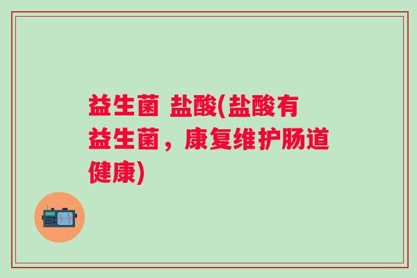 益生菌 盐酸(盐酸有益生菌，康复维护肠道健康)