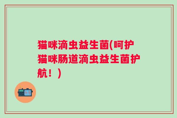 猫咪滴虫益生菌(呵护猫咪肠道滴虫益生菌护航！)