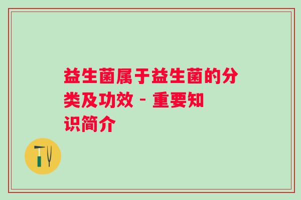 益生菌属于益生菌的分类及功效 - 重要知识简介