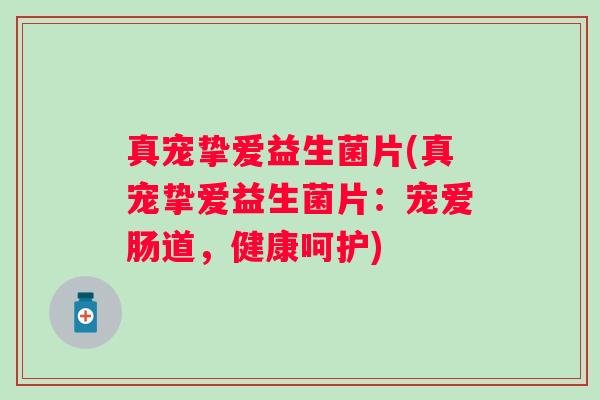 真宠挚爱益生菌片(真宠挚爱益生菌片：宠爱肠道，健康呵护)