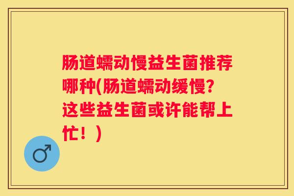 肠道蠕动慢益生菌推荐哪种(肠道蠕动缓慢？这些益生菌或许能帮上忙！)