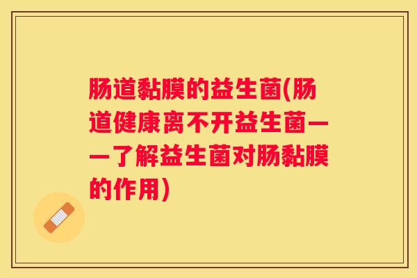 肠道黏膜的益生菌(肠道健康离不开益生菌——了解益生菌对肠黏膜的作用)