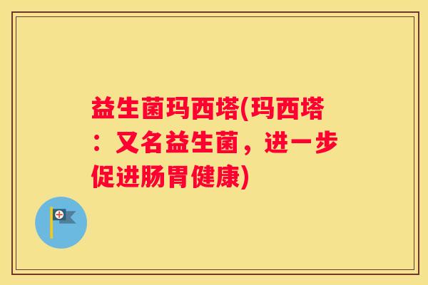 益生菌玛西塔(玛西塔：又名益生菌，进一步促进肠胃健康)