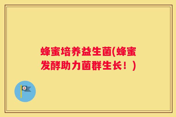 蜂蜜培养益生菌(蜂蜜发酵助力菌群生长！)