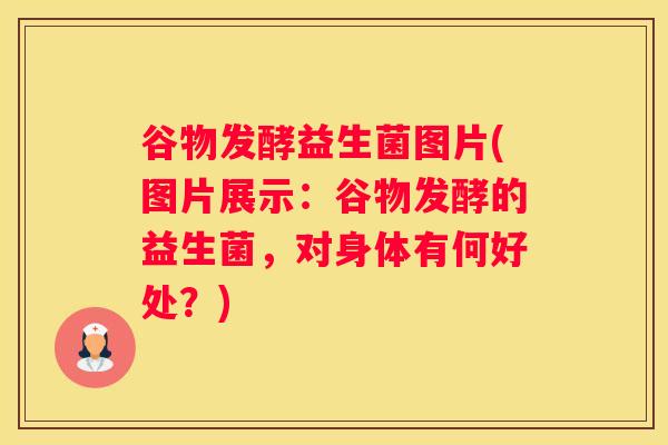 谷物发酵益生菌图片(图片展示：谷物发酵的益生菌，对身体有何好处？)