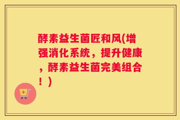 酵素益生菌匠和风(增强消化系统，提升健康，酵素益生菌完美组合！)