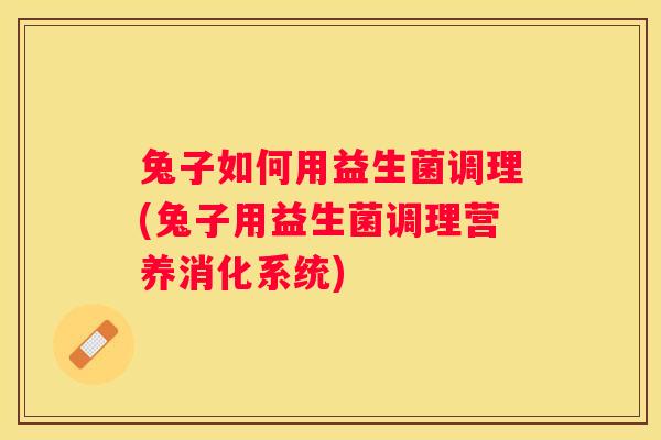 兔子如何用益生菌调理(兔子用益生菌调理营养消化系统)