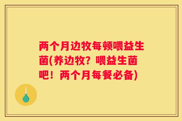 两个月边牧每顿喂益生菌(养边牧？喂益生菌吧！两个月每餐必备)