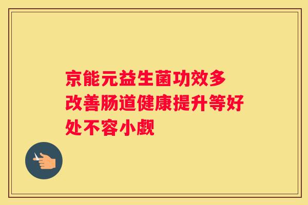 京能元益生菌功效多 改善肠道健康提升等好处不容小觑