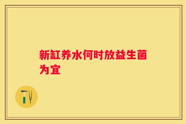 新缸养水何时放益生菌为宜