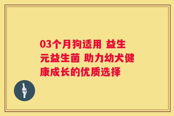 03个月狗适用 益生元益生菌 助力幼犬健康成长的优质选择