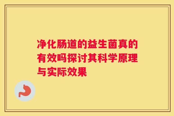 净化肠道的益生菌真的有效吗探讨其科学原理与实际效果