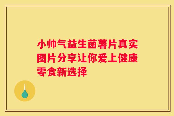 小帅气益生菌薯片真实图片分享让你爱上健康零食新选择