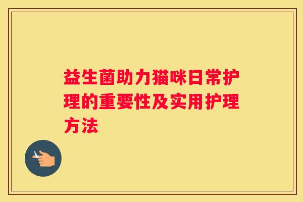 益生菌助力猫咪日常护理的重要性及实用护理方法