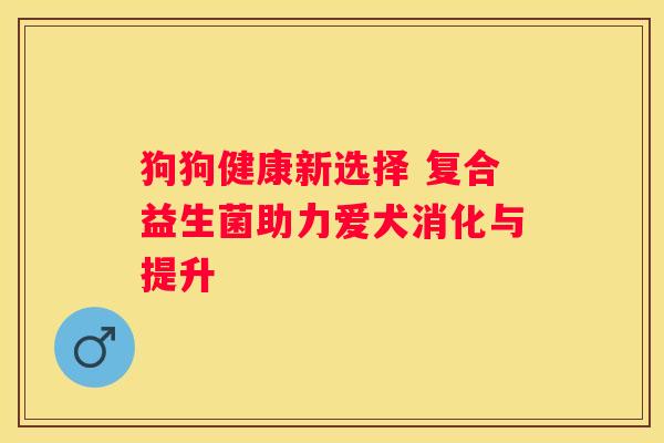 狗狗健康新选择 复合益生菌助力爱犬消化与提升