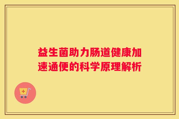 益生菌助力肠道健康加速通便的科学原理解析