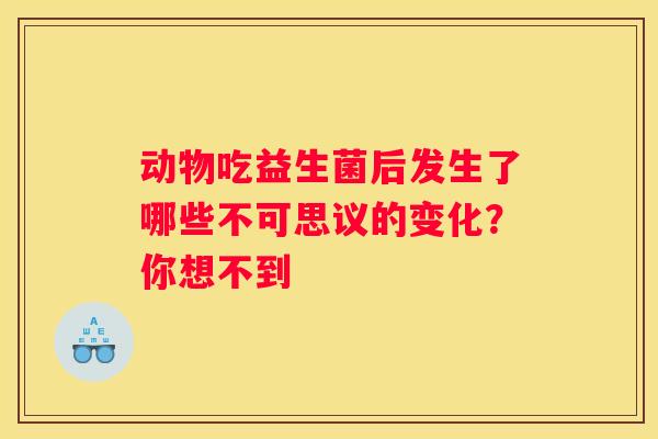 动物吃益生菌后发生了哪些不可思议的变化？你想不到