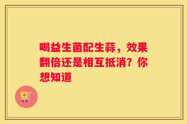 喝益生菌配生蒜，效果翻倍还是相互抵消？你想知道